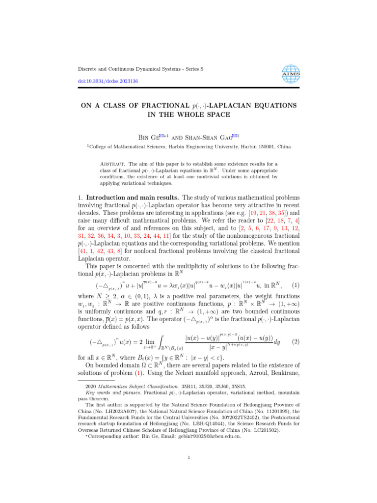 Fractional p-Laplacian Existence Results | PDF | Mathematical Analysis ...