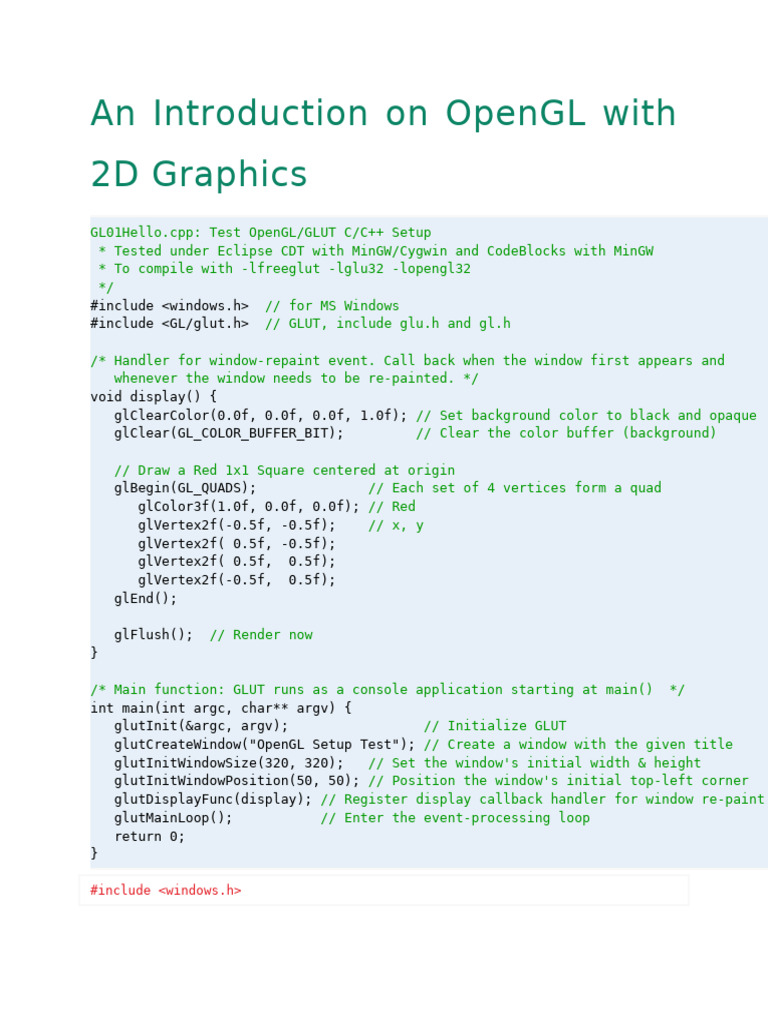 OpenGL 2D Graphics Introduction Guide | PDF | Graphics Processing Unit ...