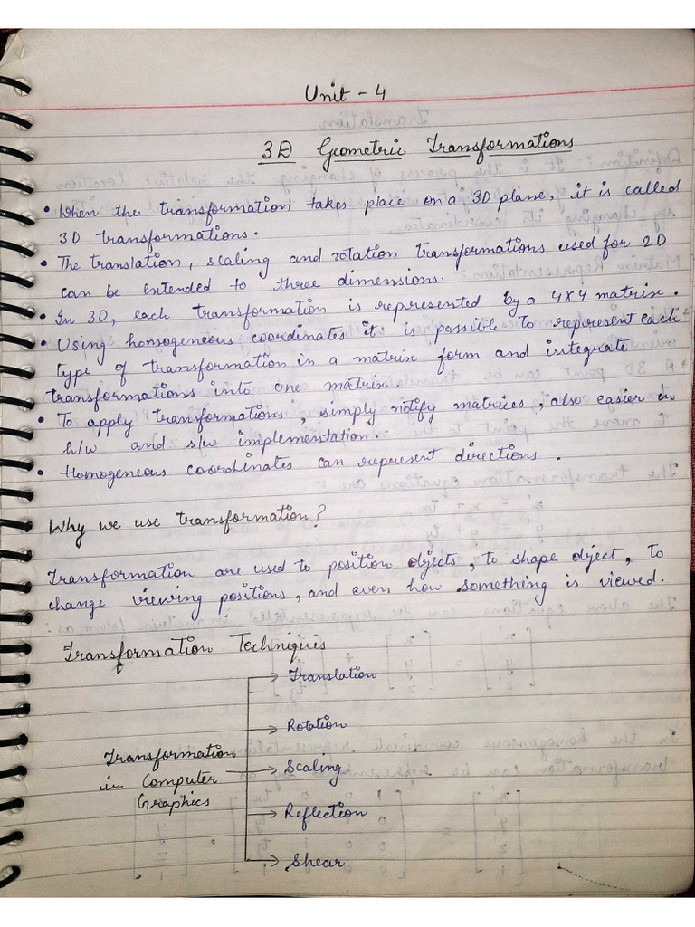 CG Unit 4 Notes | PDF