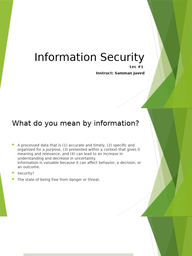 8.information Security Week-1 Part I cs8 | PDF