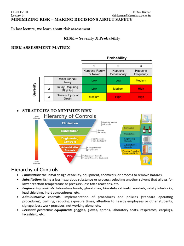 Lecture 14_Minimizing Risk - CH-SEC-108_24.11.2025 | PDF | Laboratories