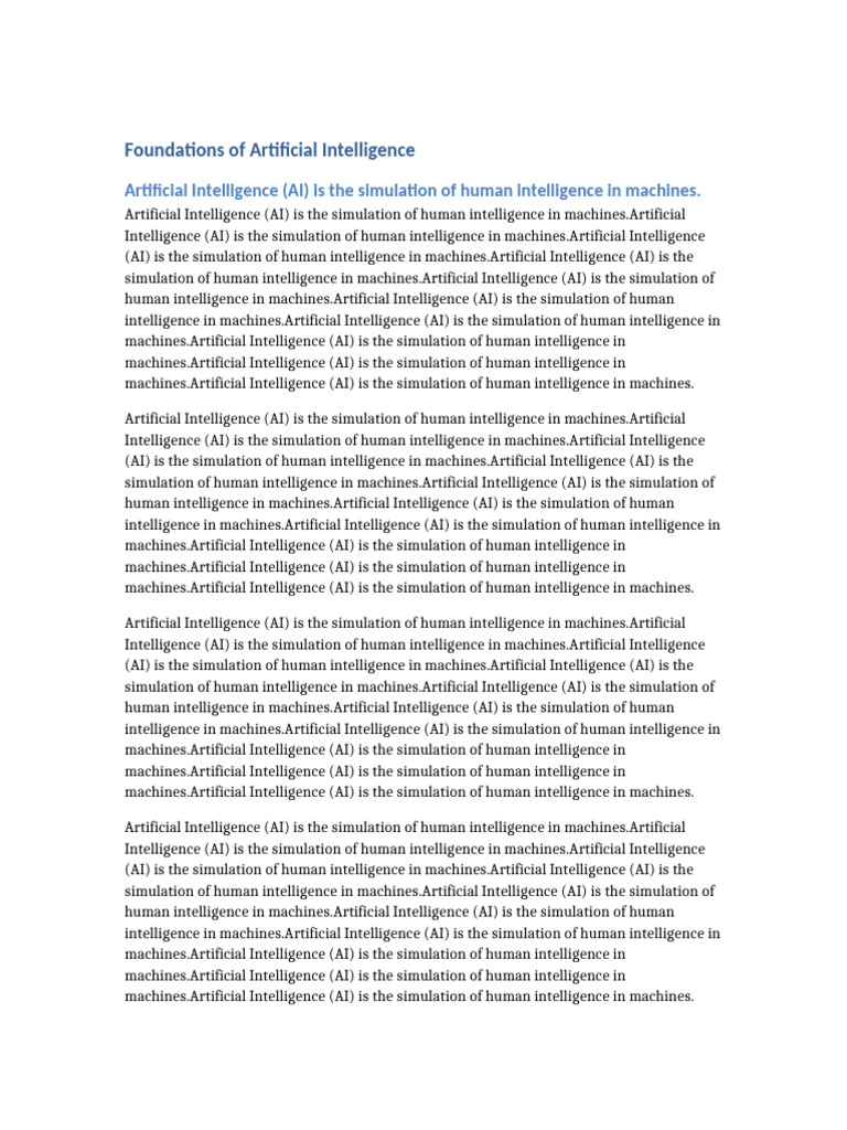 Foundations of AI: History & Concepts | PDF | Artificial Intelligence ...