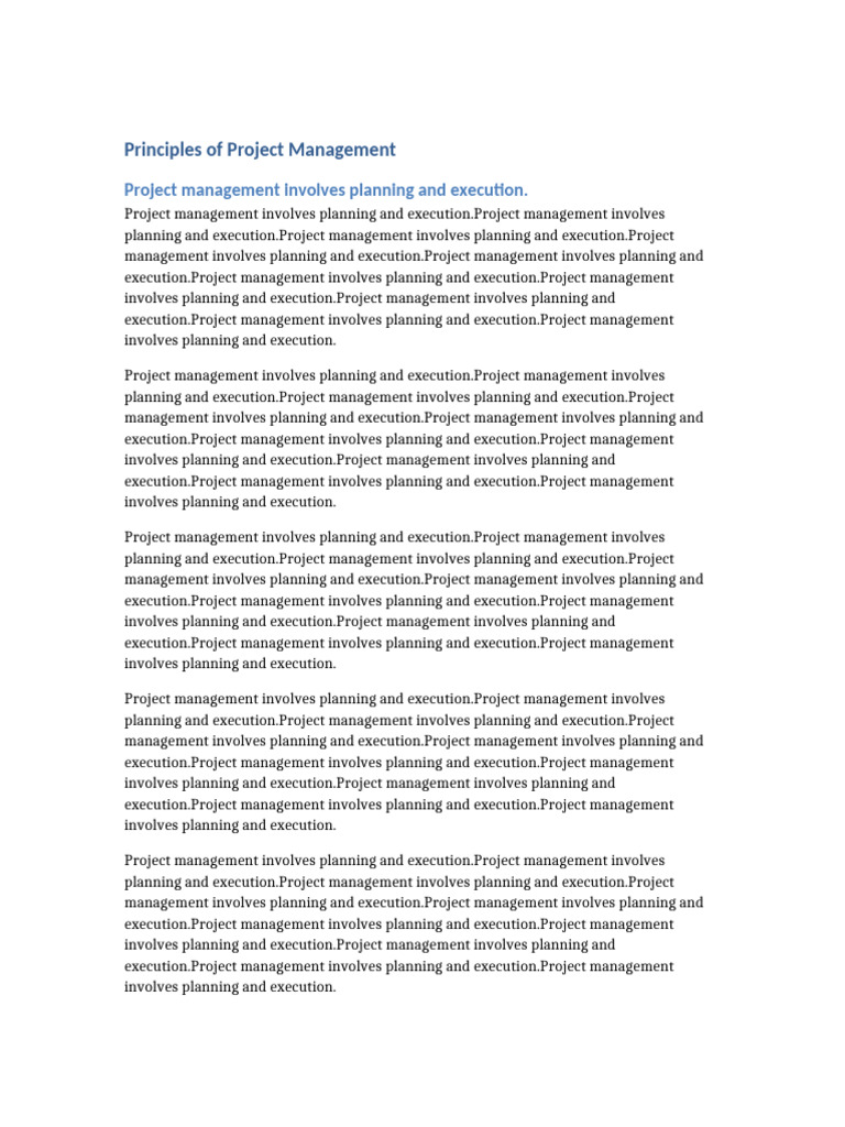 Project Management Principles Overview | PDF | Agile Software ...