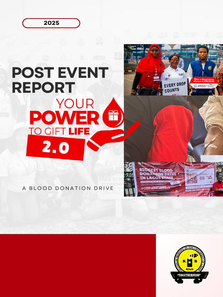 Lagos Blood Donation Drive 2025 Report | PDF | Blood Donation | Blood ...