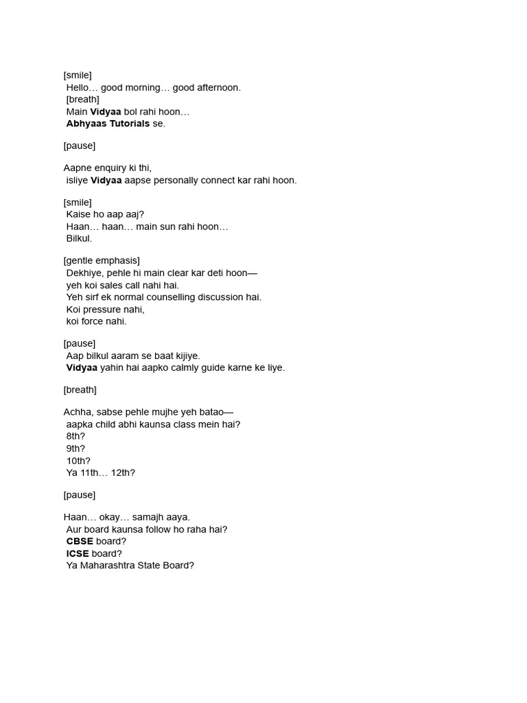 AI Voice Script - Google Docs | PDF