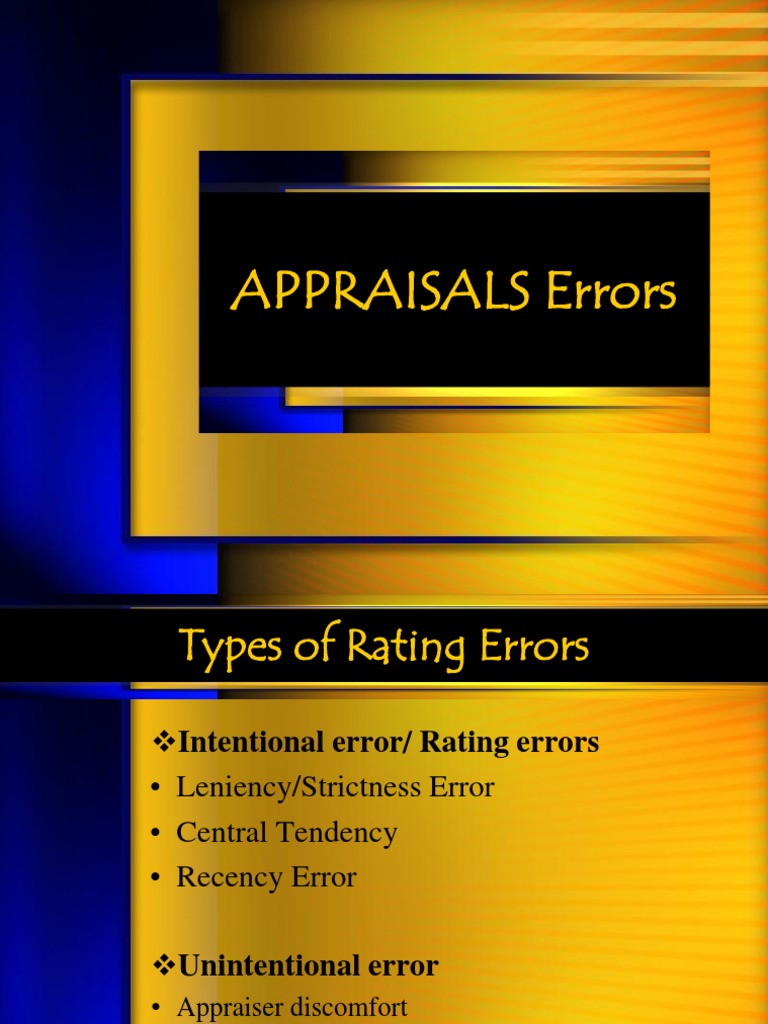 Common Errors in Performance Appraisal | PDF | Performance Appraisal | Bias