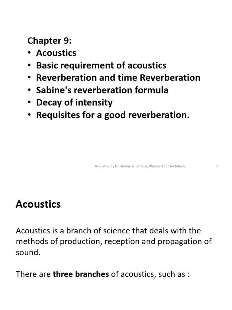 Understanding Acoustics in Architecture | PDF | Sound | Acoustics