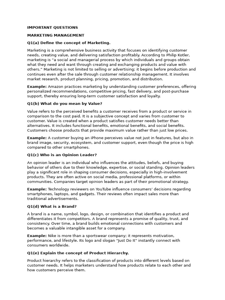 Key Concepts in Marketing Management | PDF | Marketing | Market ...