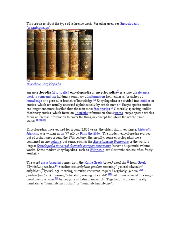 Understanding Encyclopedias: Definition & Use | PDF | Social Science ...