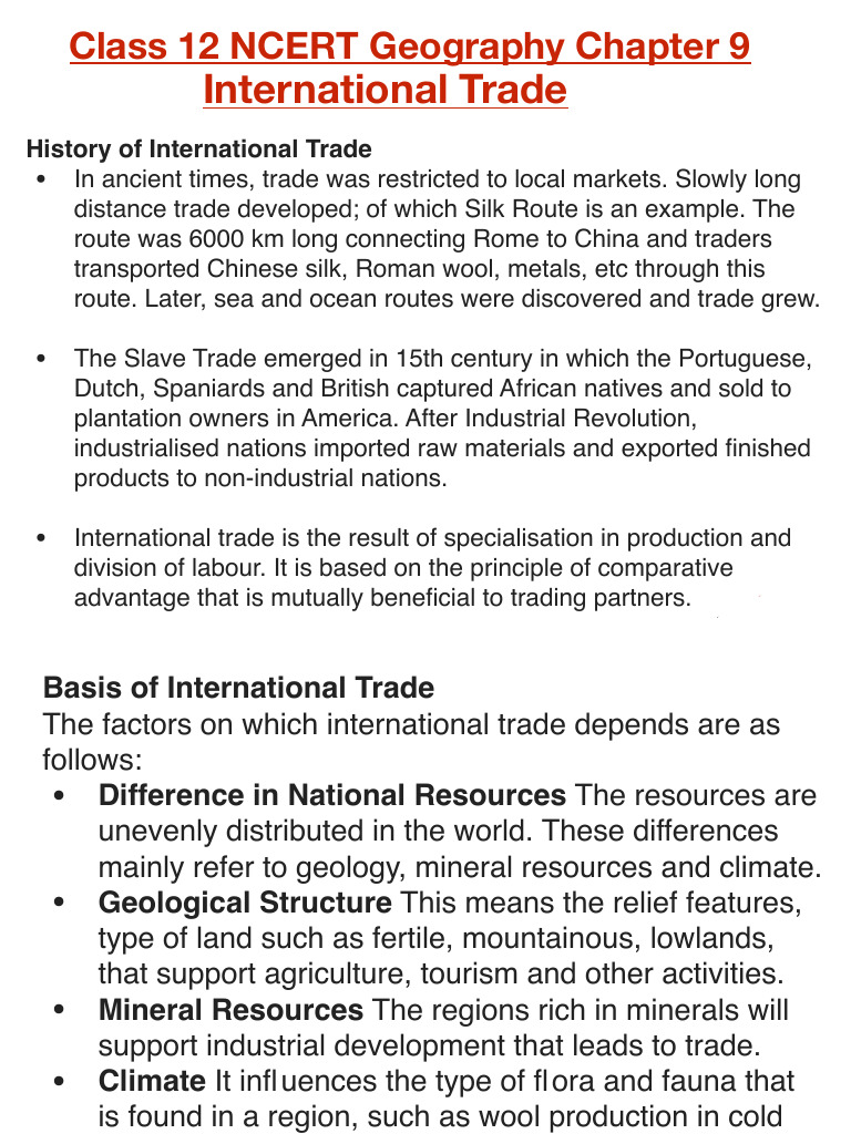 History and Aspects of International Trade | PDF | Port | World Trade ...