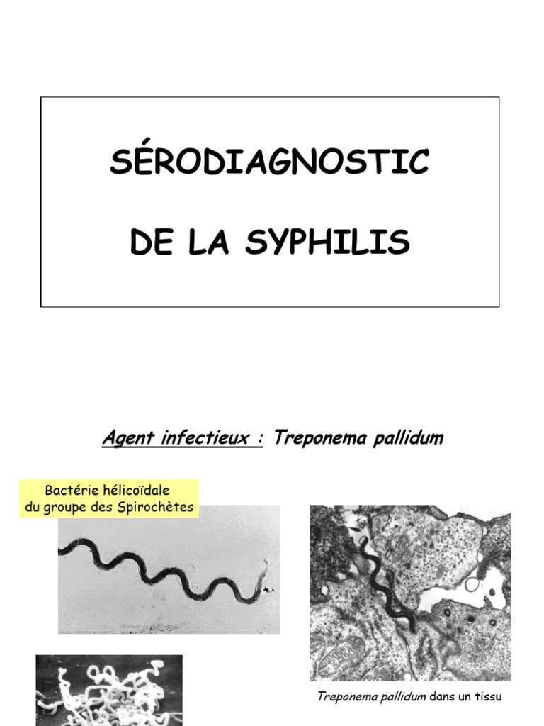 Sérodiagnostic de la syphilis : tests et résultats | PDF | Hématologie ...