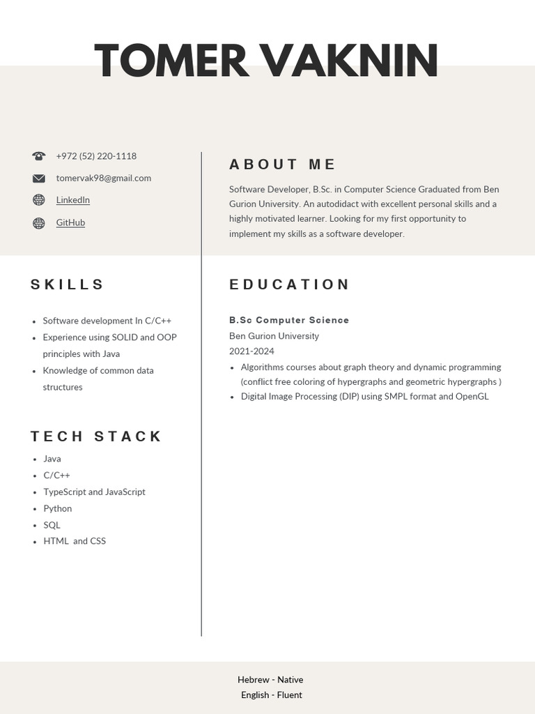 Entry-Level Software Developer Resume | PDF