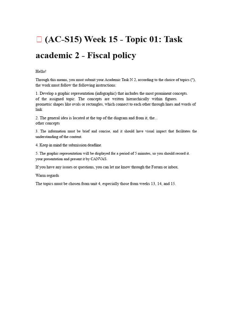 ? (AC-S15) Week 15 - Topic 01 Academic Task 2 - Fiscal Policy | PDF