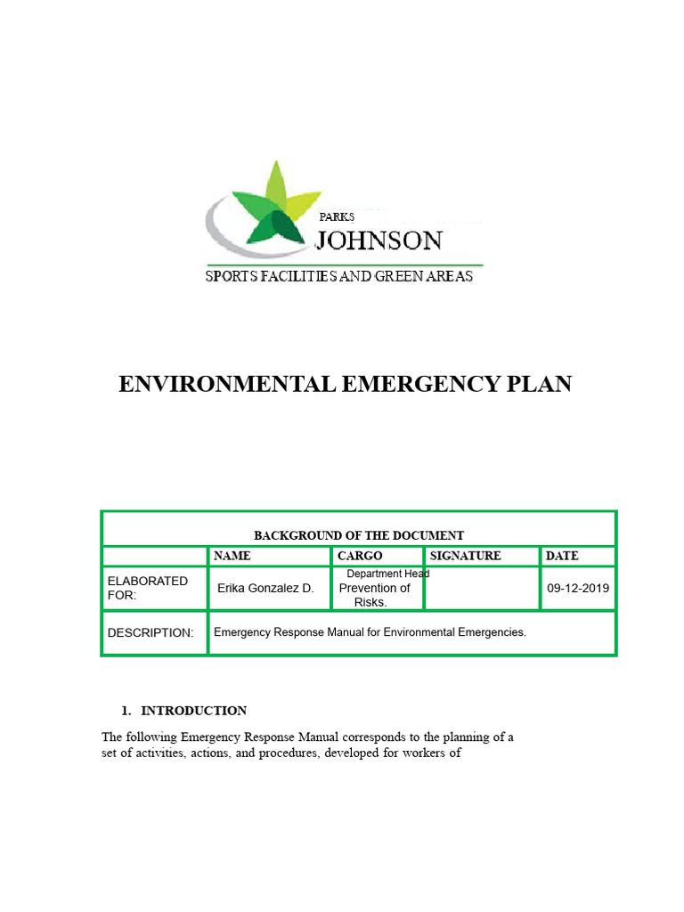 Environmental Emergency Response Manual | PDF | Emergency | Emergency ...