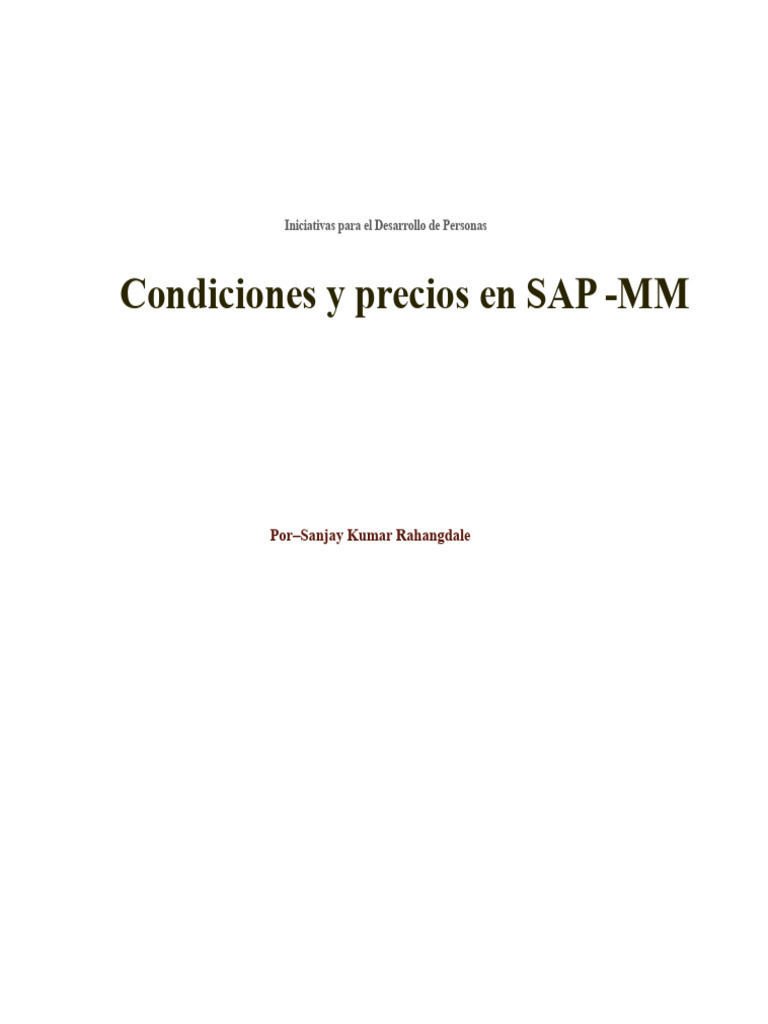 Precios y Condiciones en SAP MM | PDF