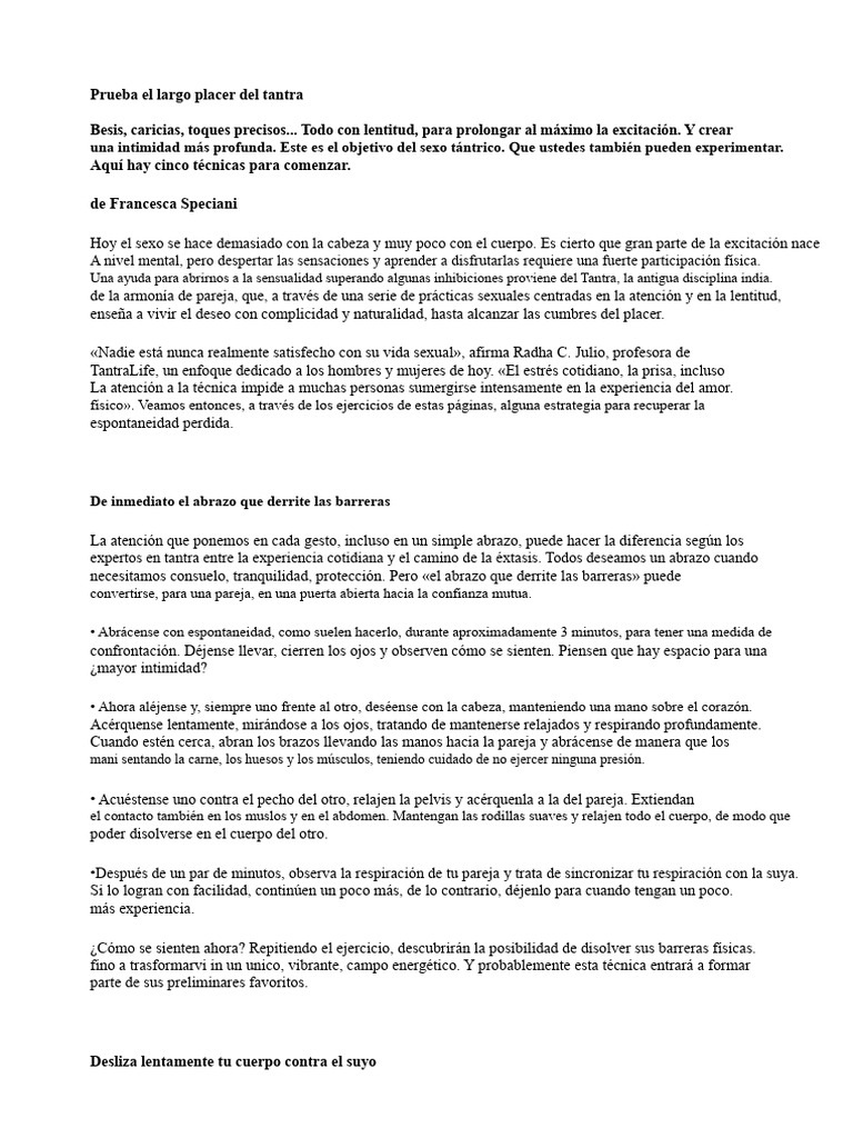 Técnicas de Tantra para Intimidad Profunda | PDF | Amor | Tantra