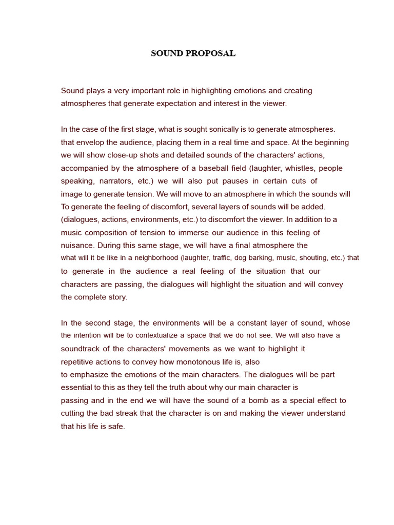 Sound Proposal | PDF