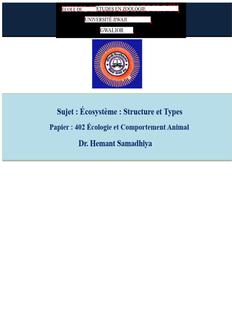 Structure et Types d'Écosystèmes | PDF | Écosystème | Écologie