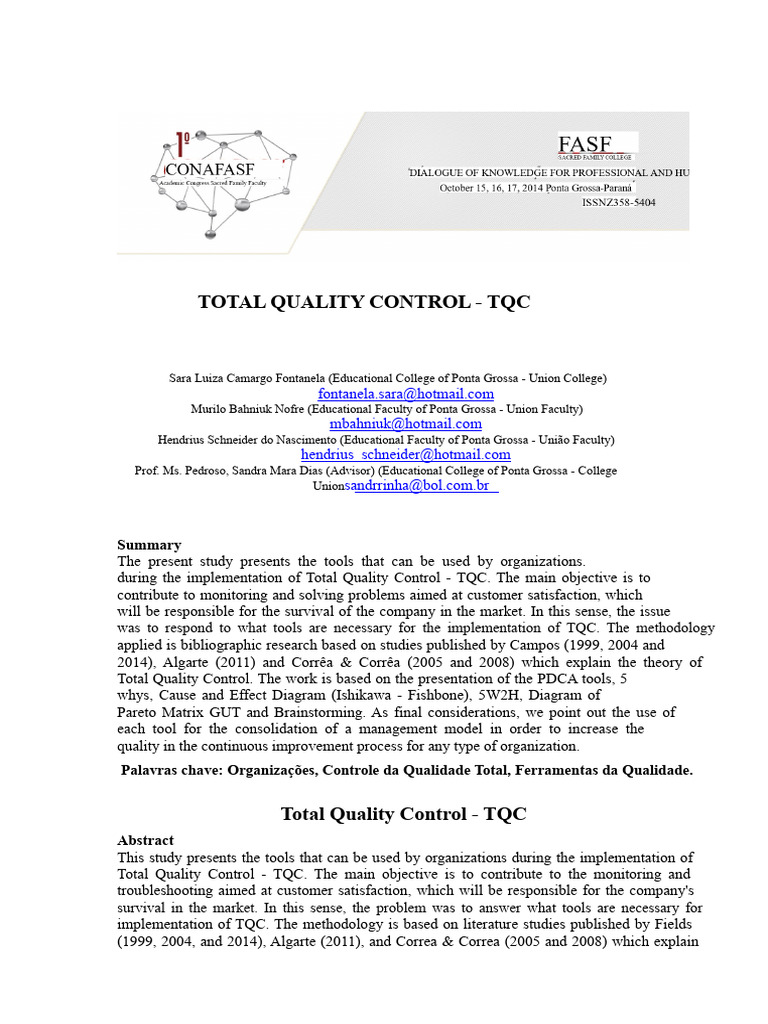 Total Quality Control Tools Explained | PDF | Brainstorming ...