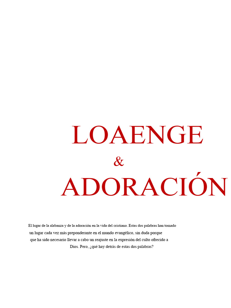 Alabanza y Adoración en el Cristianismo | PDF | Dios | Salmos