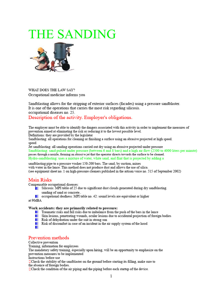 Sandblasting Safety and Regulations Guide | PDF