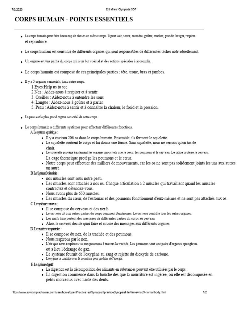Anatomie et systèmes du corps humain | PDF | Système respiratoire | Muscle