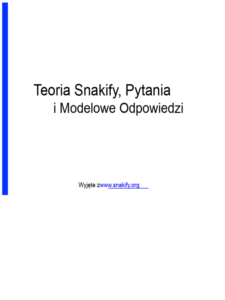 Pytania teoretyczne Snakify i wzorcowe odpowiedzi | PDF