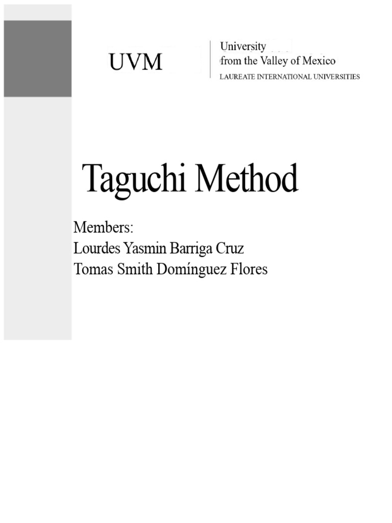 Understanding the Taguchi Method for Quality | PDF | Engineering Tolerance