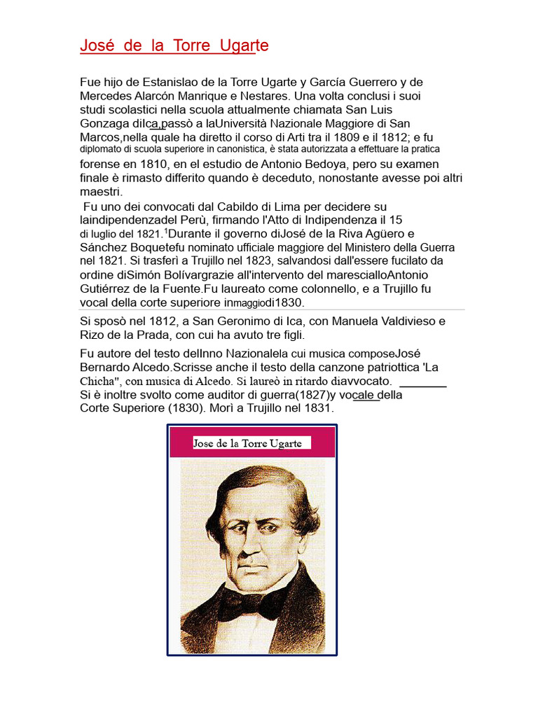 José de La Torre Ugarte | PDF