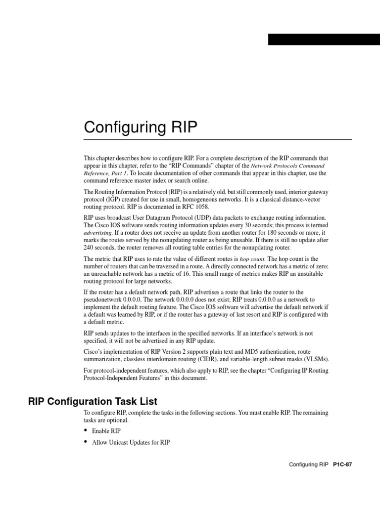 Network Protocols Guide - RIP | PDF | Ip Address | Routing