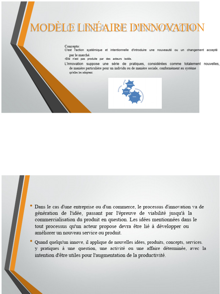 Modèles Linéaires d'Innovation expliqués | PDF | Innovation | Marché ...