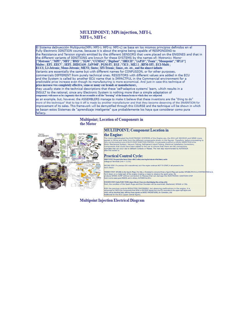 Multipoint; MPI Injection, MFI-i, MFI-s, MFI-c | PDF | Flow Measurement ...