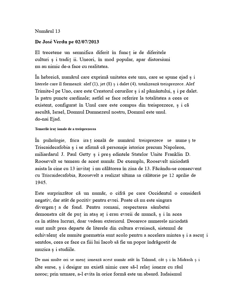 Numărul 13 | PDF