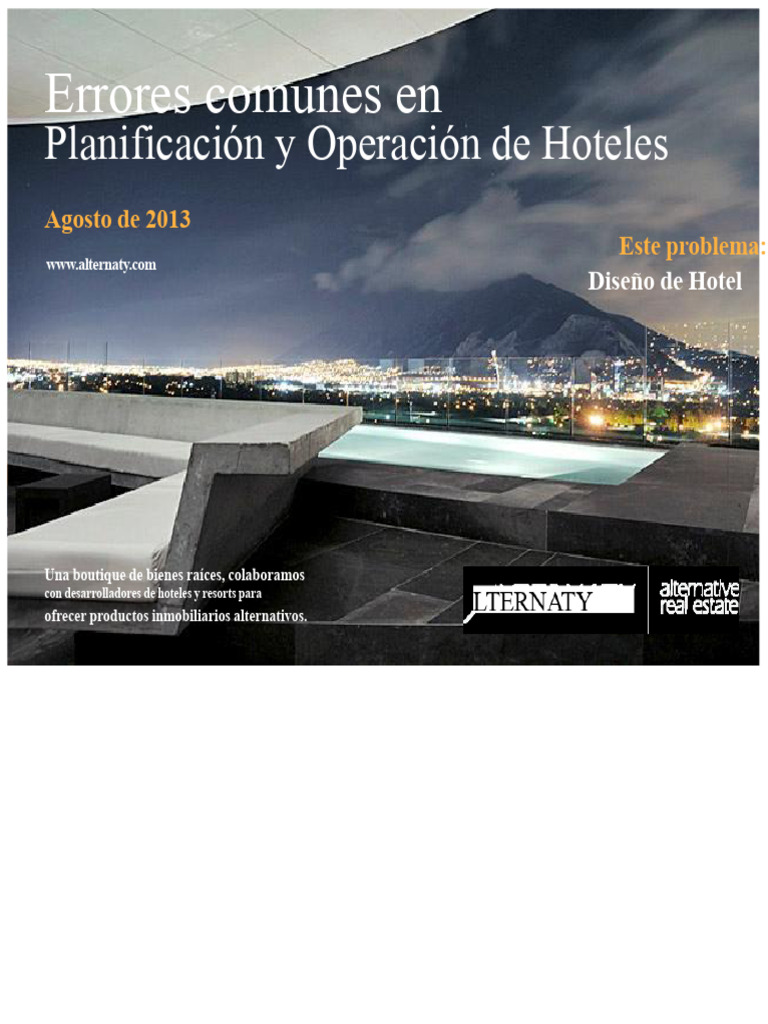 Error Común en La Planificación y Operación Hotelera | PDF | Hotel ...