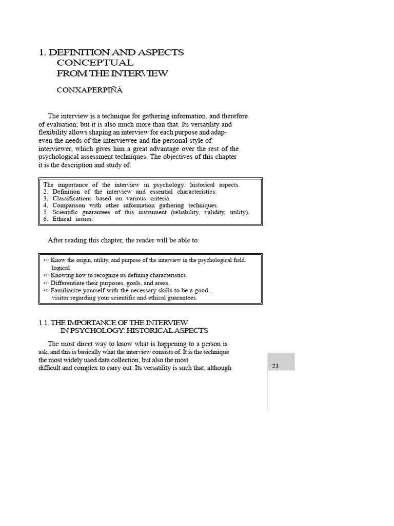 Importance of Psychological Interviews | PDF | Psychotherapy | Psychology