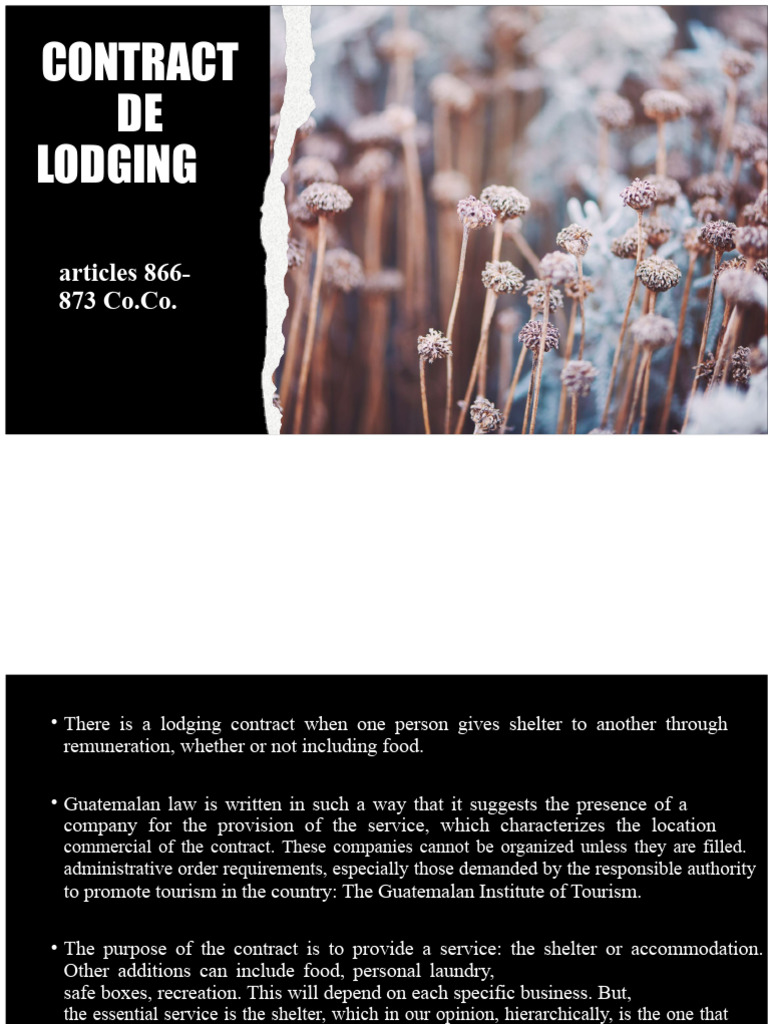 Guatemalan Lodging Contract Overview | PDF | Insurance | Risk