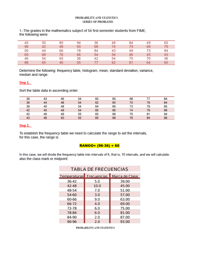 Probability and Statistics Problem Set | PDF | Standard Deviation ...