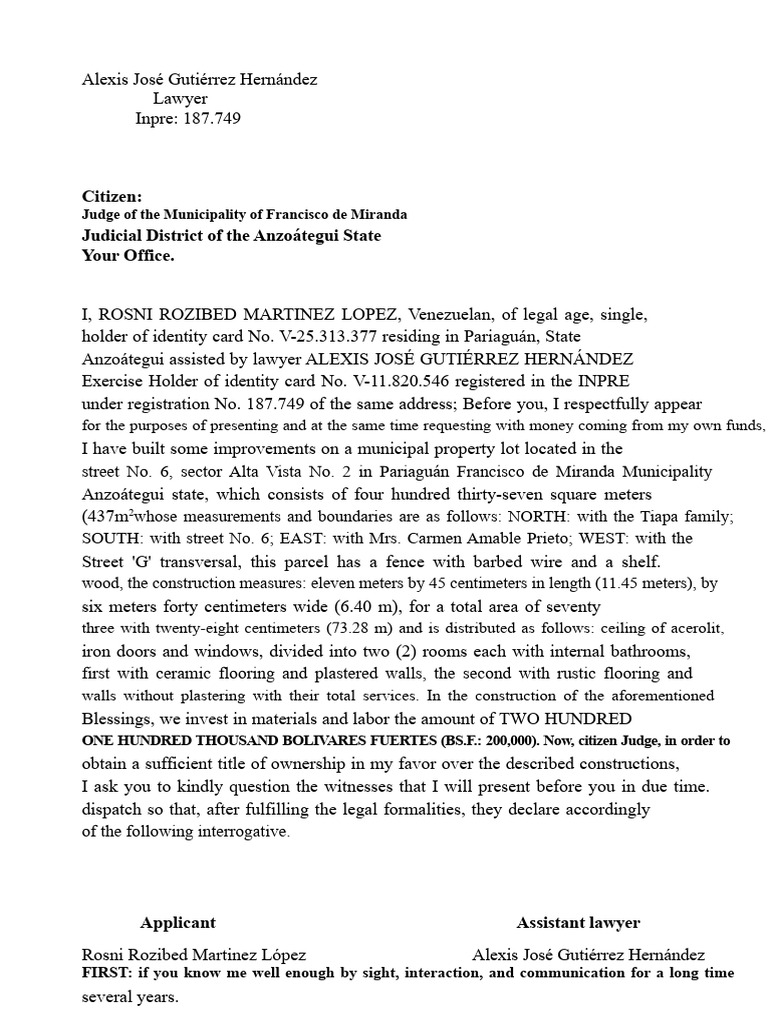 property title format | PDF | Government | Justice