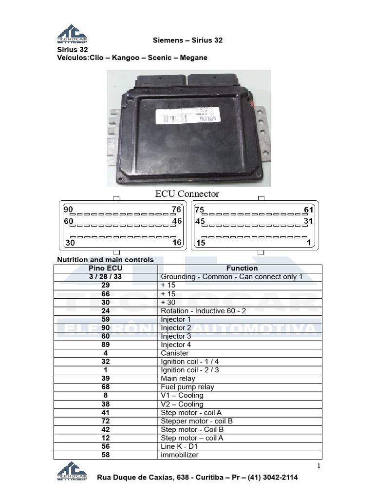 Siemens Sirius 32 ECU Overview | PDF | Fuel Injection | Ignition System