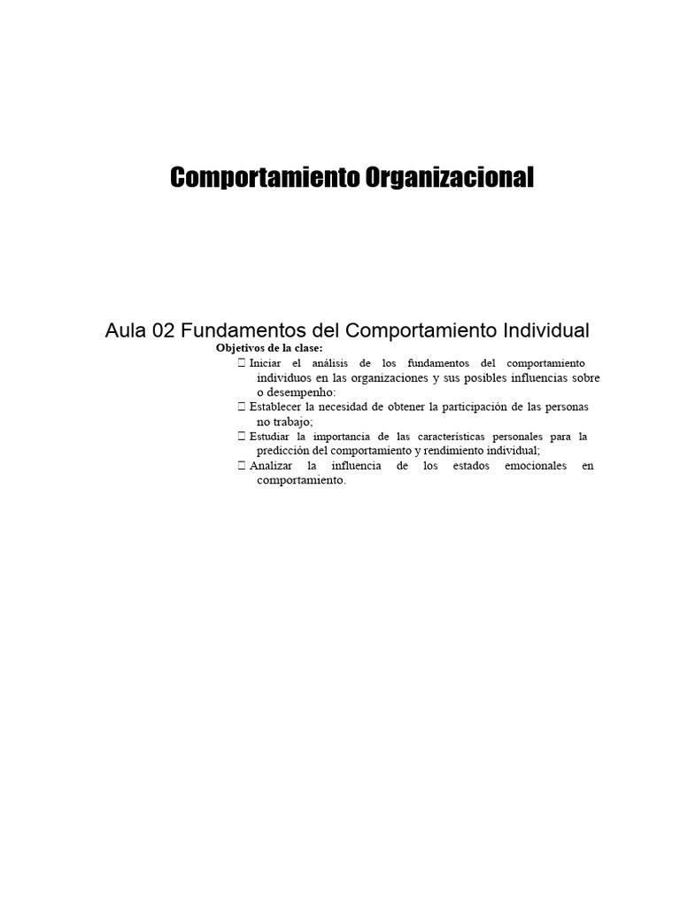 Fundamentos del Comportamiento Organizacional | PDF | Las emociones ...