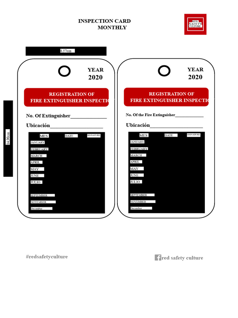 Fire Extinguisher Inspection Card | PDF