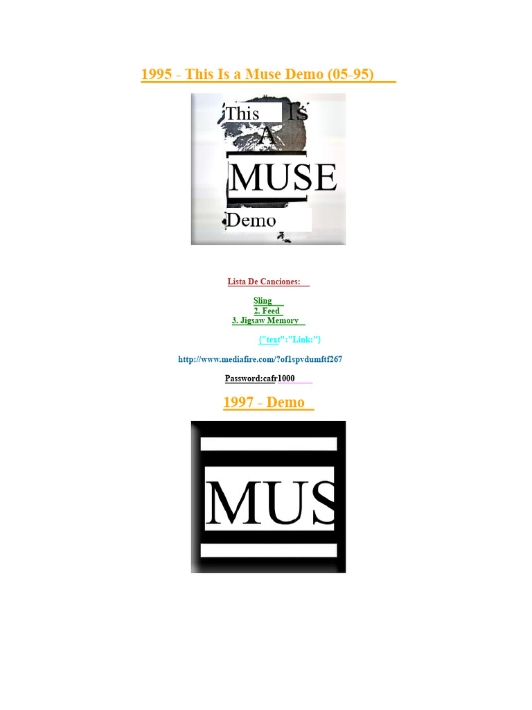 Muse Demos and EPs Collection 1995-2003 | PDF | Rock Albums | Rock Music