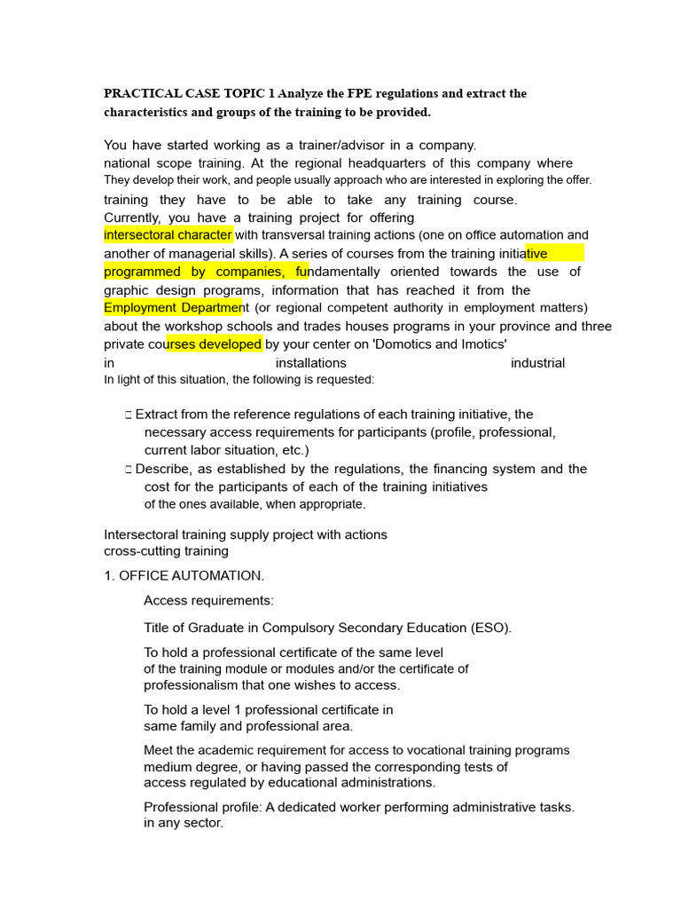 Practical Case No. 1. | PDF | Vocational Education | Professional ...