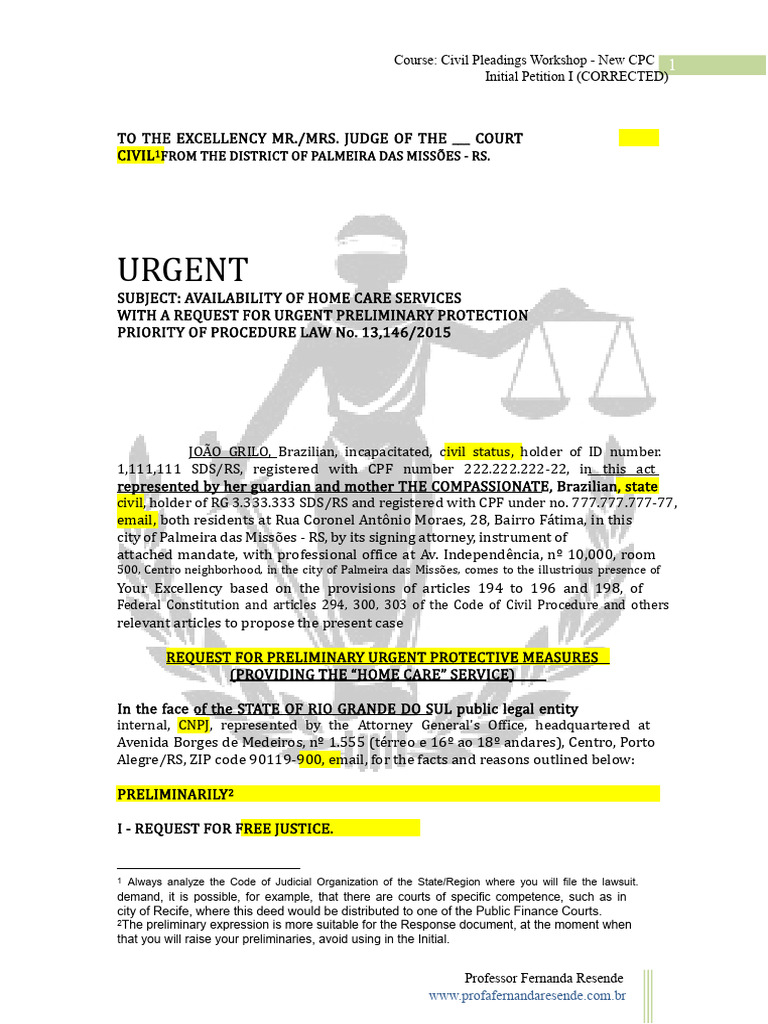 Action with Request for Preliminary Injunctive Relief (Health Plan ...