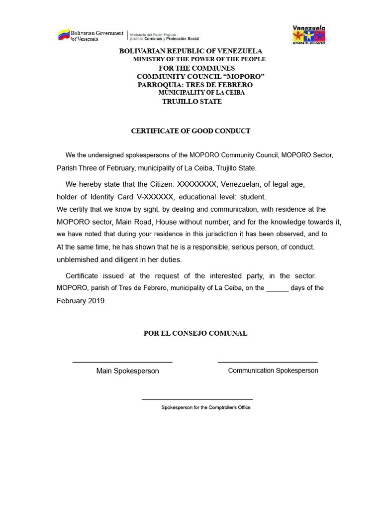 Good Conduct Letter Scribd | PDF | Justice | Crime & Violence