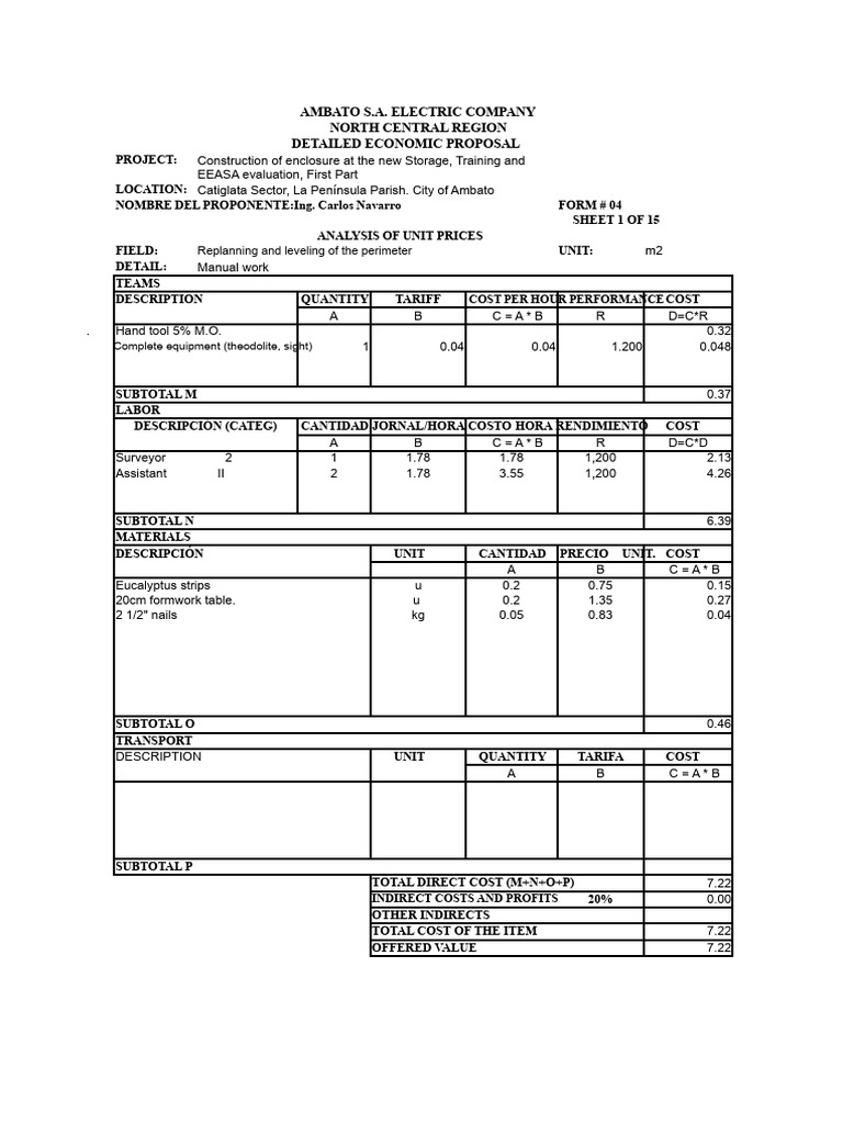 Analysis of Unit Prices | PDF | Concrete | Cement