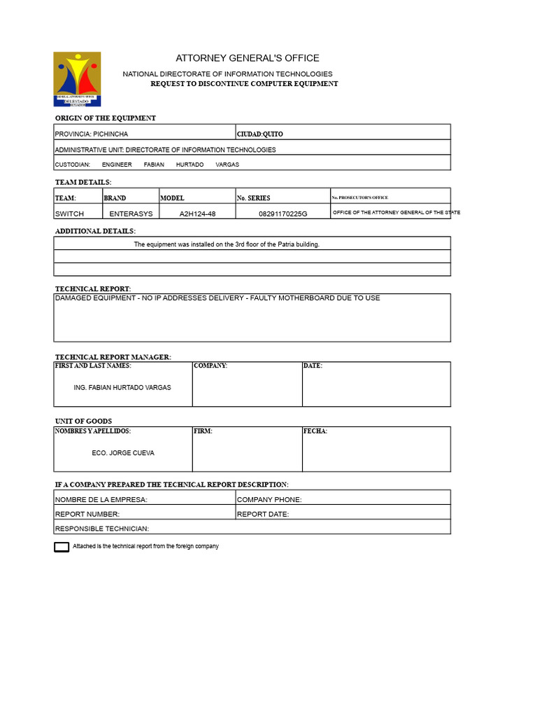 Format of Request To Decommission Assets-2 | PDF