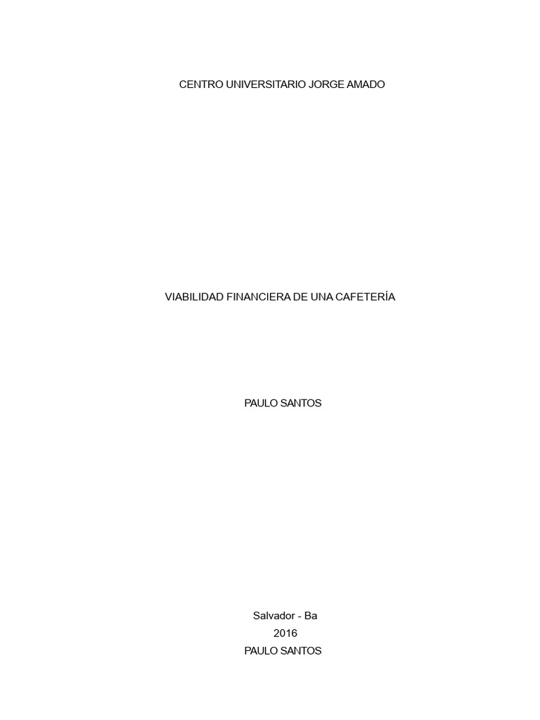 Plan de Negocios de Una Cafetería | PDF | Plan de negocios | Iniciativa ...