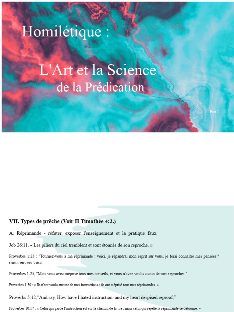 Types de Prêche en Homilétique | PDF | Jésus