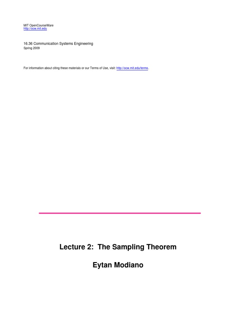 16.36 Communication Systems Engineering: Mit Opencourseware | PDF ...